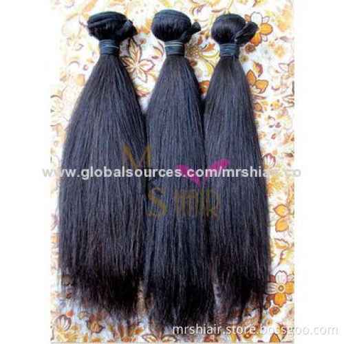 16-inch Yaki Straight Virgin Brazilian Hair Weave Human Hair Extensions